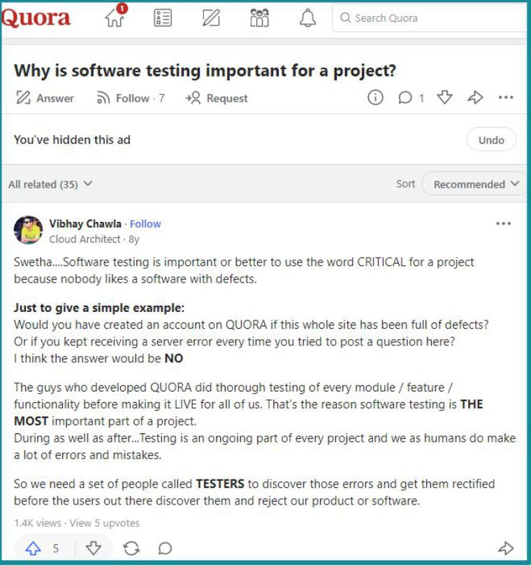 Software Testing from Quora Software Testing from Quora