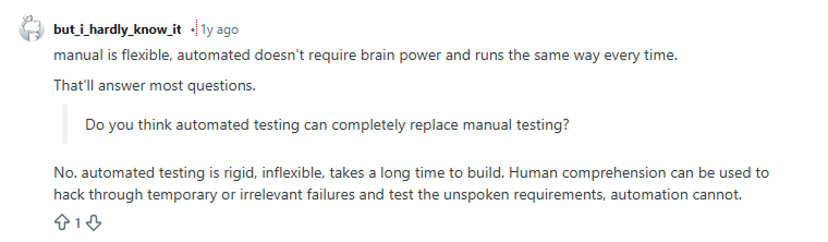 Reddit user says about it