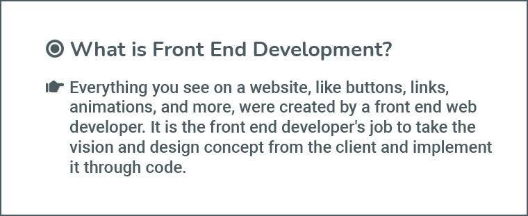 What is Front End Development?