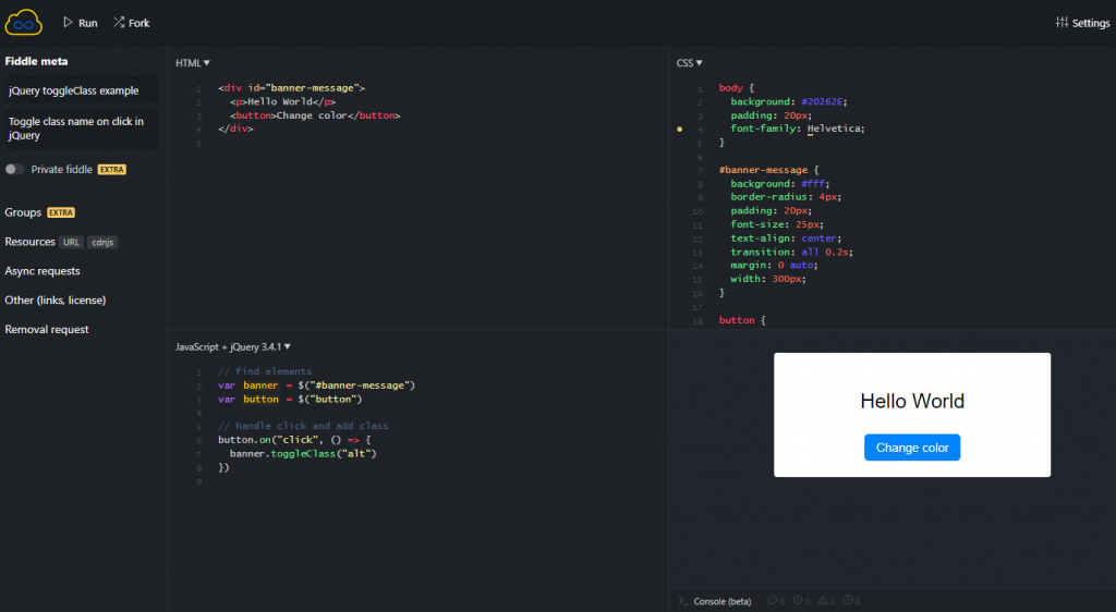 Jsfiddle Jsfiddle