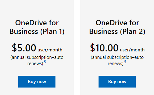 Pricing - OneDrive