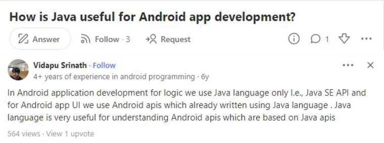 how is java useful for android app development?
