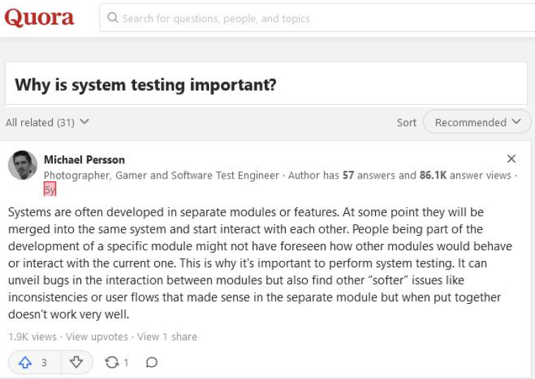 Quora- Why is System Testing Important