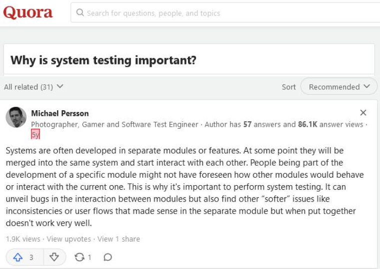 Quora- Why is System Testing Important Quora- Why is System Testing Important