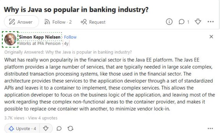 why is java so popular in banking industry? why is java so popular in banking industry?