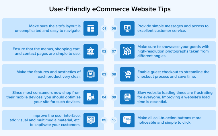User-friendly ecommerce website tips
