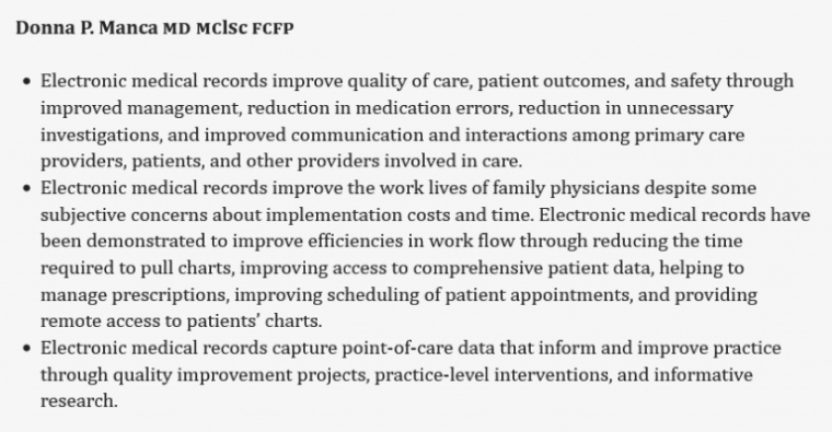 Dr. Donna Manca on EMR Dr. Donna Manca on EMR