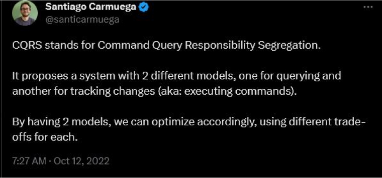 CQRS Pattern Tweet CQRS Pattern Tweet