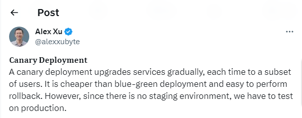 Canary deployment - Tweet Canary deployment - Tweet