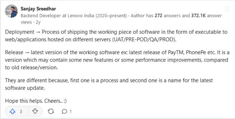 Software Deployment vs. Software Release Software Deployment vs. Software Release