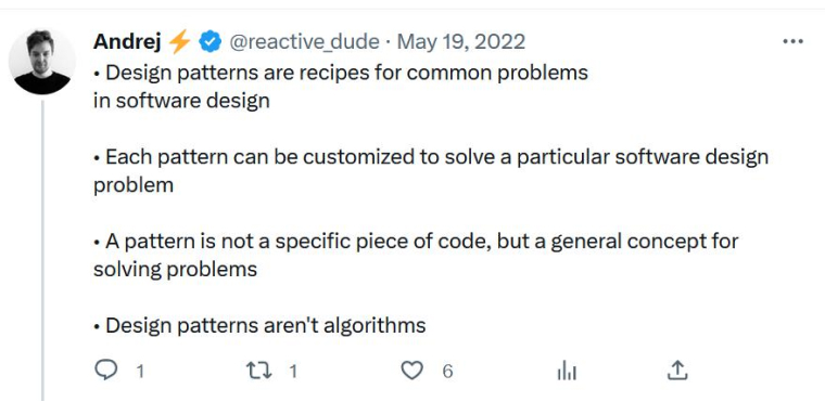 What is Design Pattern - Tweet
