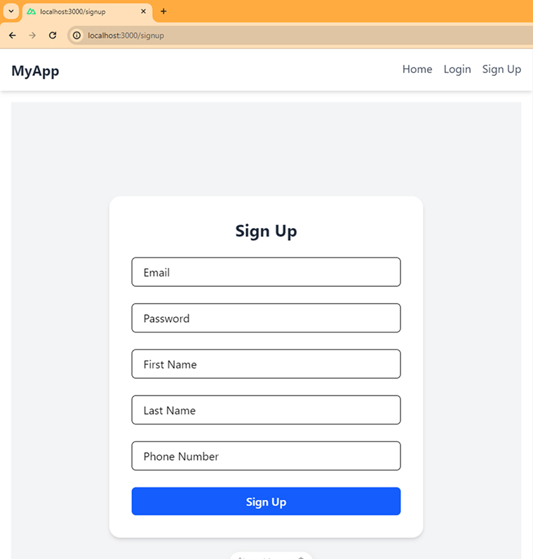 Sign Up Page Sign Up Page