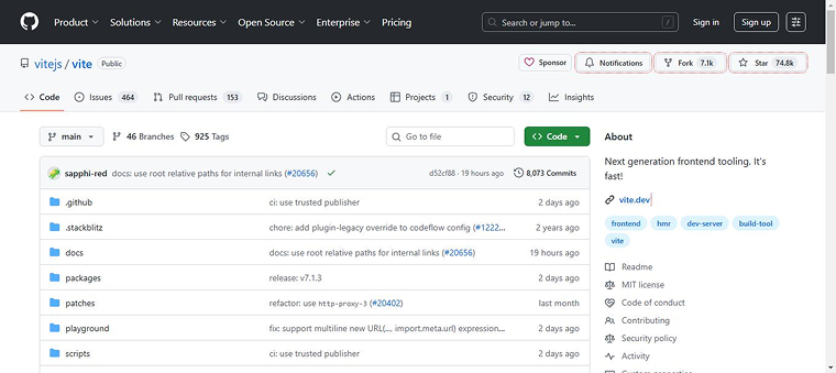 Vite trend on GitHub Vite trend on GitHub