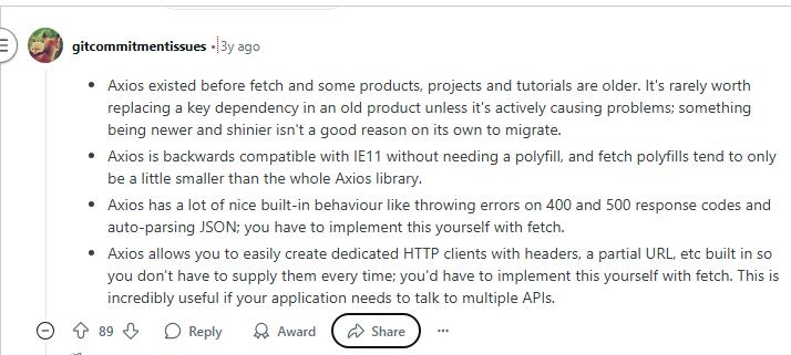 Reddit discussion about Axios Reddit discussion about Axios