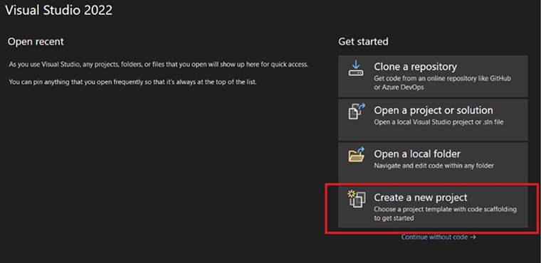 Create New Project Create New Project