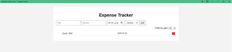 Expense Tracker Vue