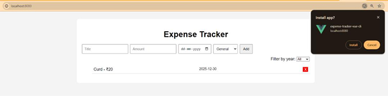 Expense Tracker Vue