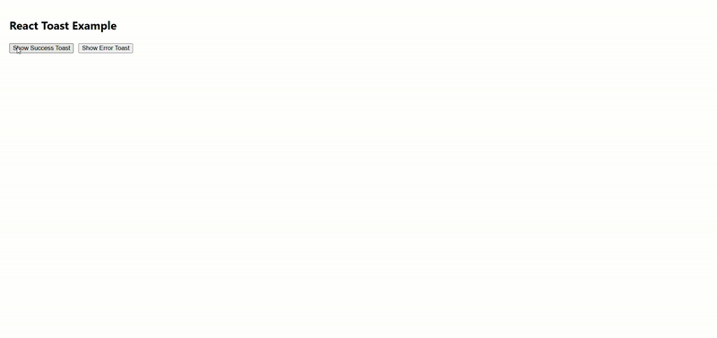 React Toast Example