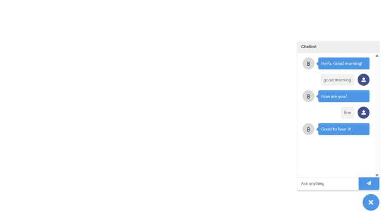 React Chatbot Output