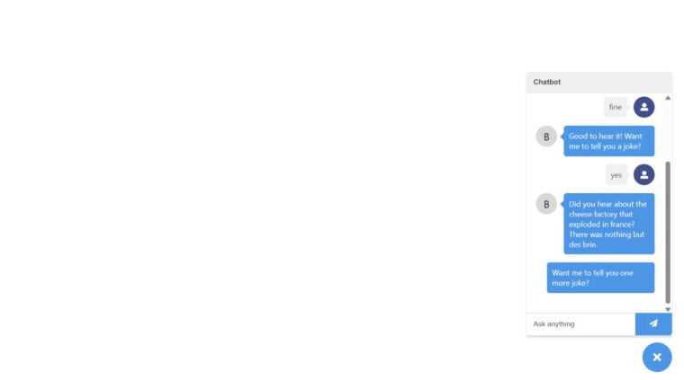 React Chatbot Output