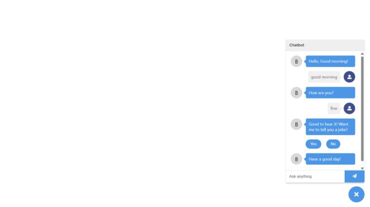 React Chatbot Output